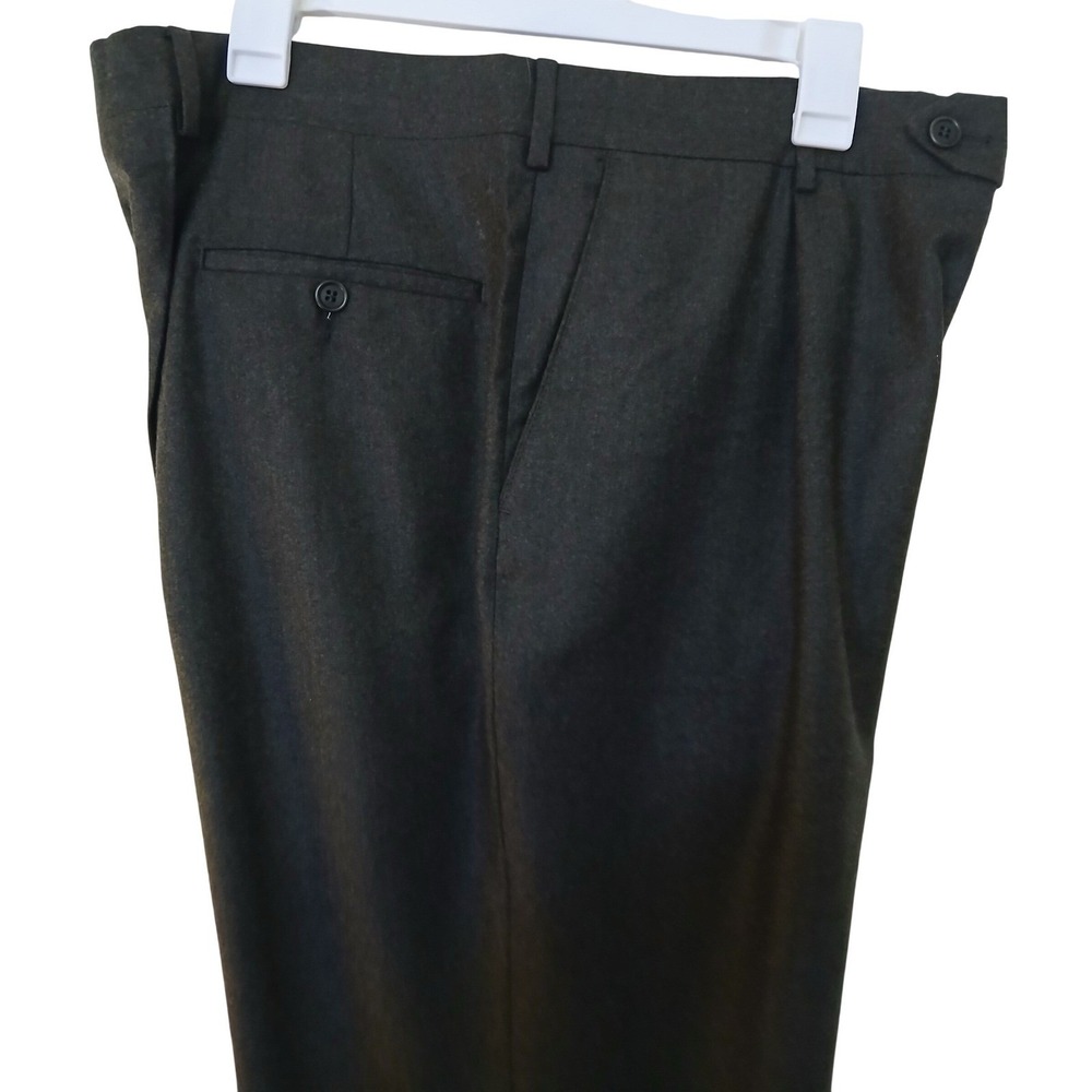 Zaharoff Basileia Men Charcoal Gray Pleated Cuffed Dress Pants Sz 36R inseam 30"